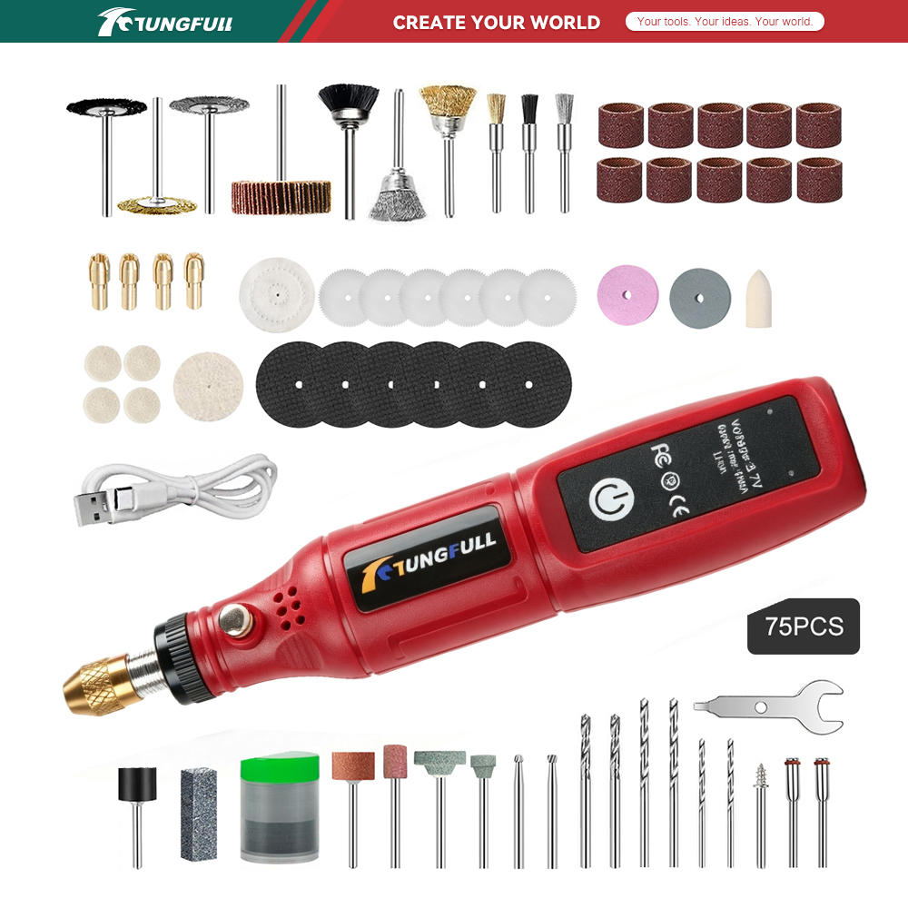 TUNGFULL 3.7V Cordless Rotary  - огляд і ціна Jewelry Making Drill