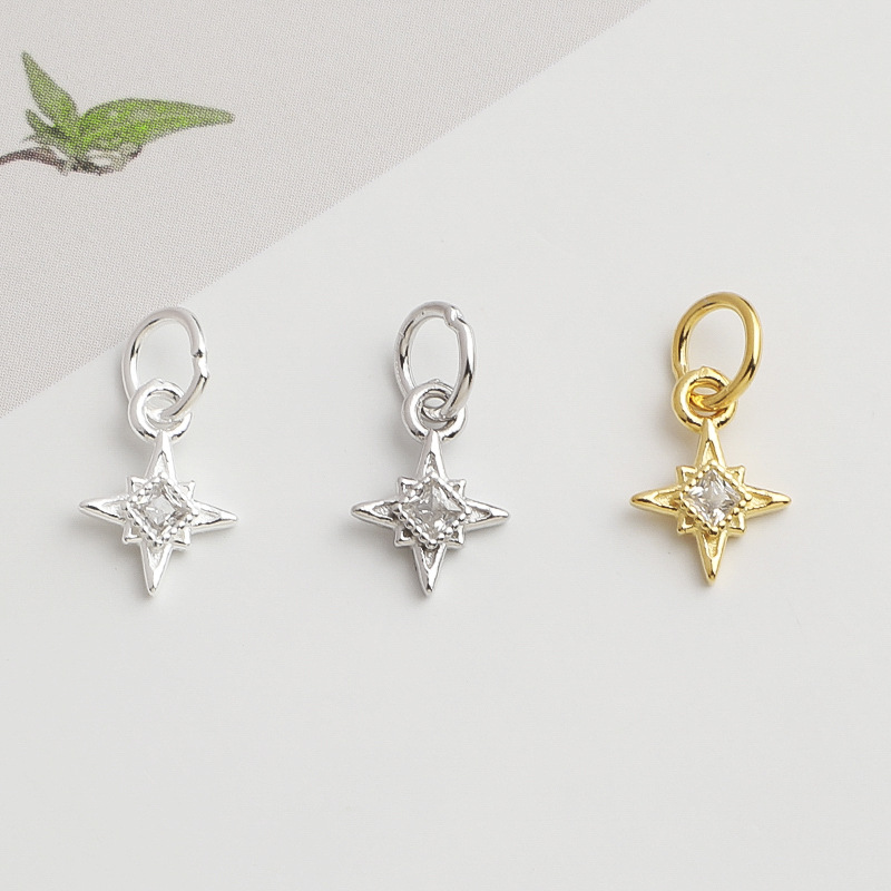 925 Silver North Star Charm Sq - огляд і ціна Jewelry Making In La