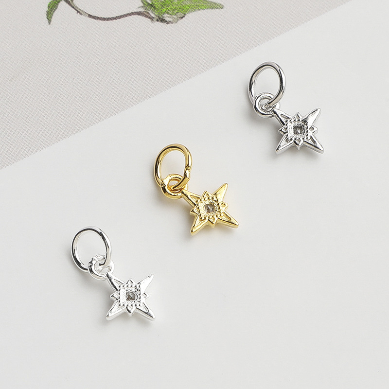925 Silver North Star Charm Sq - огляд і ціна Jewelry Making In La
