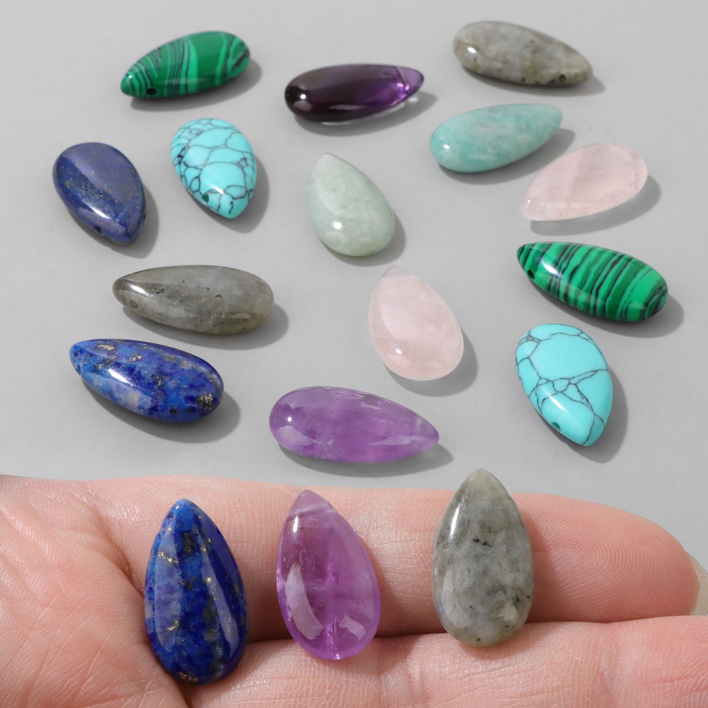 2PCS Natural Teardrop Stone Pe - огляд і ціна Jewelry Making Gemstones