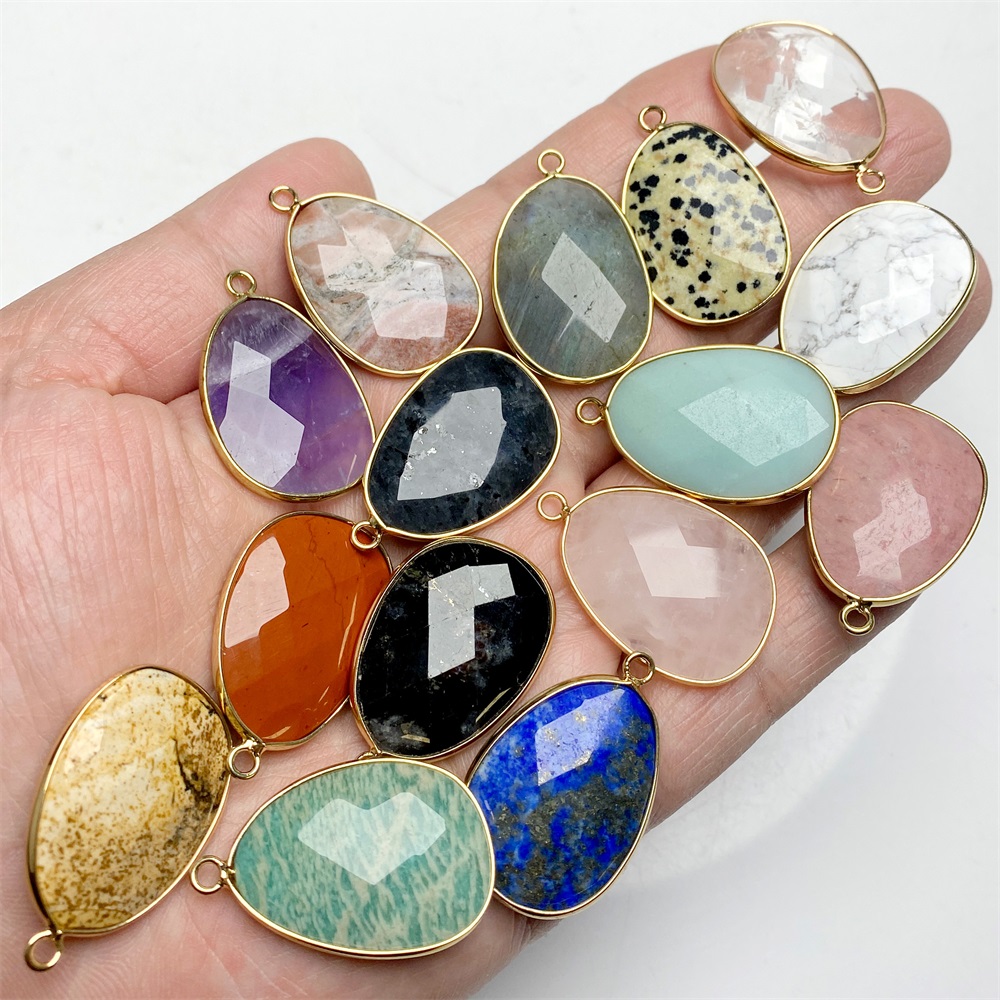 2pcs Egg Shape Stone Pendant N - огляд і ціна Jewelry Making Gemstones